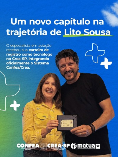 Tecnólogo Lito Sousa é o mais novo registrado no Crea-SP