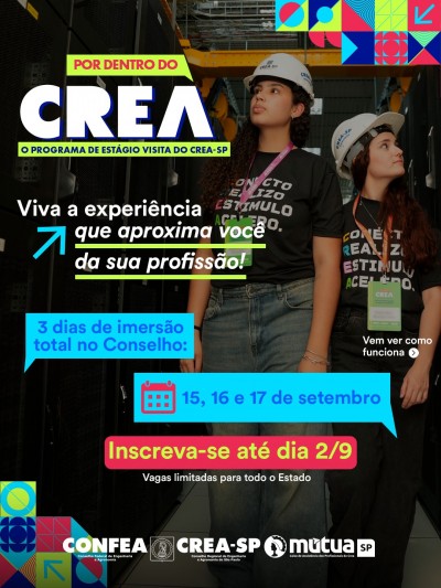 Crea-SP Jovem abre inscrições para a 3ª edição do Programa Estágio Visita 2026