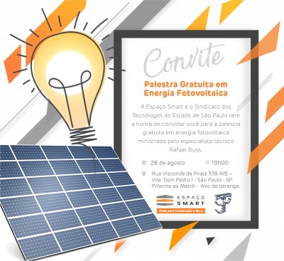 Sindicato promoverá palestra gratuita sobre energia fotovoltaica