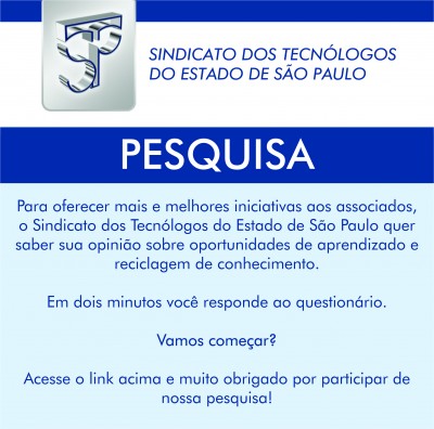 Participe da pesquisa do Sindicato sobre oportunidades de aprendizado e reciclagem de conhecimento