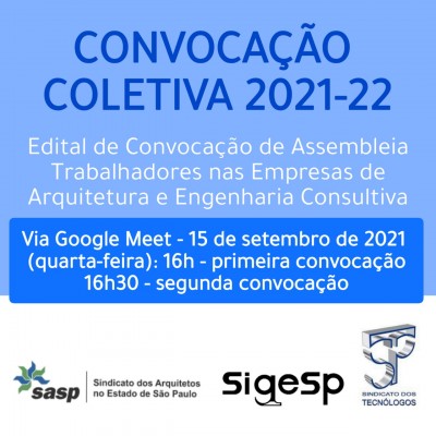 Edital de Convocação de Assembleia Trabalhadores nas Empresas de Arquitetura e Engenharia Consultiva