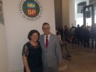 Presidente do Sindicato e a Vice Presidente da Associação Marilene Mariottoni